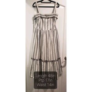 Maggy London Women's Stripe Flounce Sundress With Tassles Size US‎ 8